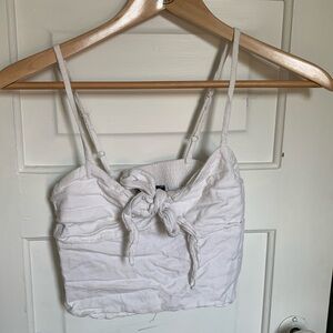 Brandy Melville White Tie-Front Cami Top